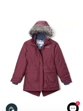 Columbia Burgundy Winter Parka with Faux Fur Trim